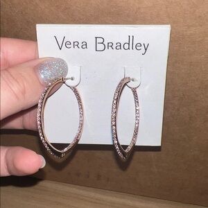 Vera Bradley sparkling small hoop earrings in rose gold & lavender purple cz